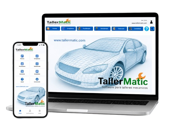 Software para talleres mecánicos compatible con PC tablet y móvil