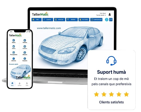 Programari per a tallers mecànics compatible amb PC tauleta i mòbil
