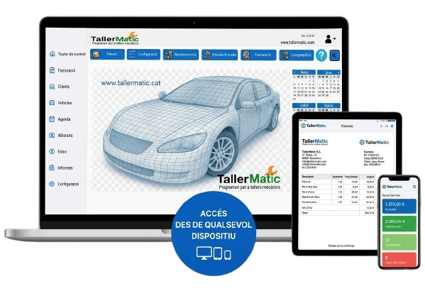 Programa para talleres mecánicos compatible con PC tablet y móvil